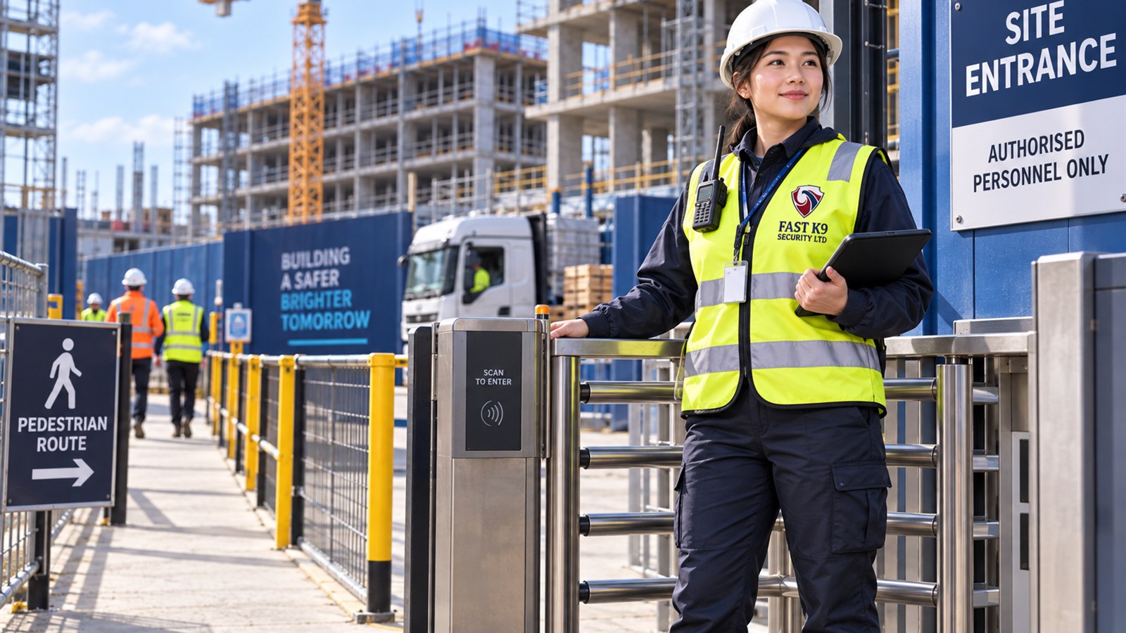Fast K9 Security Limited officer managing construction site access